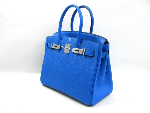 エルメス バーキン30(トリヨンクレマンス/ブルーイドラ/シルバー金具)